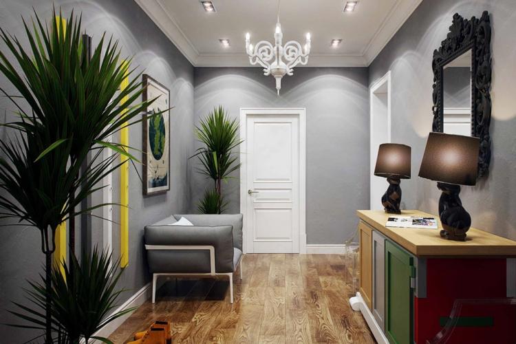 Серый цвет в интерьере прихожей