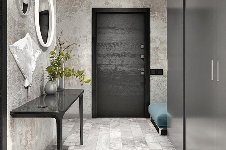 Серый цвет в интерьере прихожей