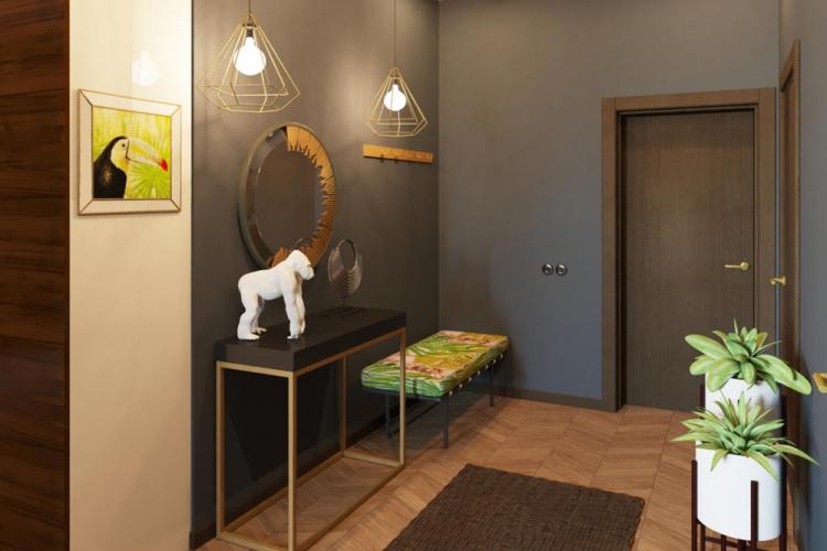 Серый цвет в интерьере прихожей