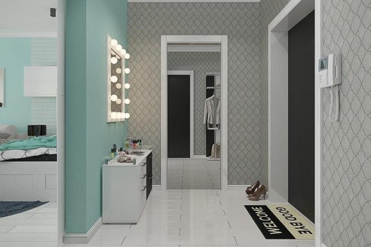 Серый цвет в интерьере прихожей