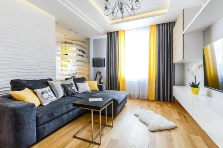 Цветовые решения - Шторы в гостиную в современном стиле