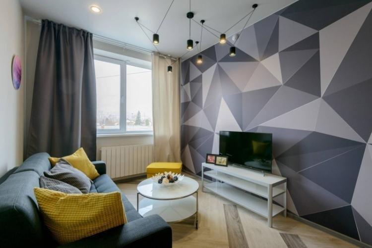 Комбинирование штор - Шторы в гостиную в современном стиле