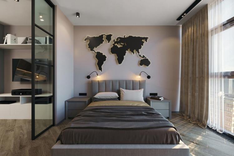 Шторы в спальню в современном стиле - фото