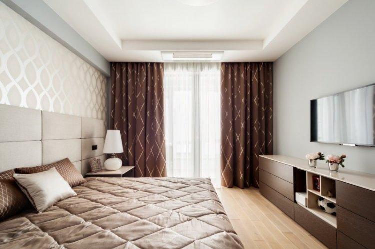 Шторы в спальню в современном стиле - фото