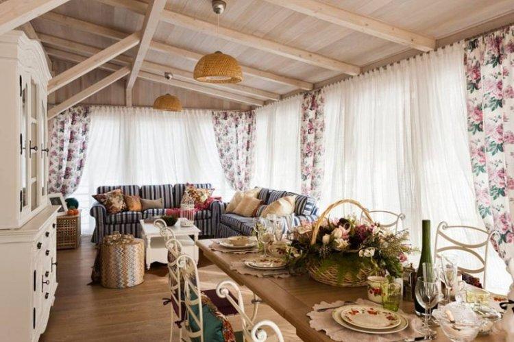 Комбинирование штор с мебелью - Шторы в стиле прованс