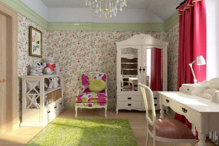Шторы в стиле прованс в детской комнате - дизайн фото