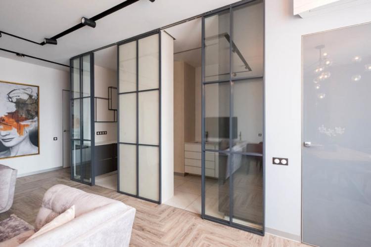 Раздвижные перегородки - Виды стеклянных перегородок в квартире