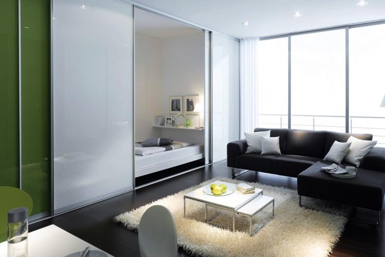 Стеклянные перегородки в гостиной - Дизайн интерьера