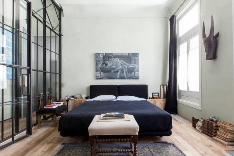 Стеклянные перегородки в спальне - Дизайн интерьера