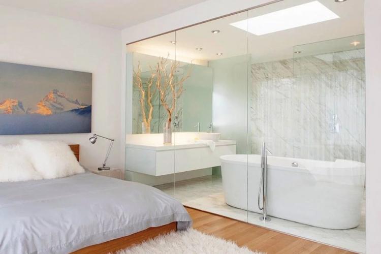 Стеклянные перегородки в ванной комнате - Дизайн интерьера