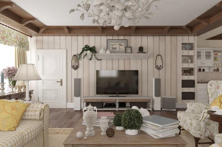 Прованс в интерьере гостиной