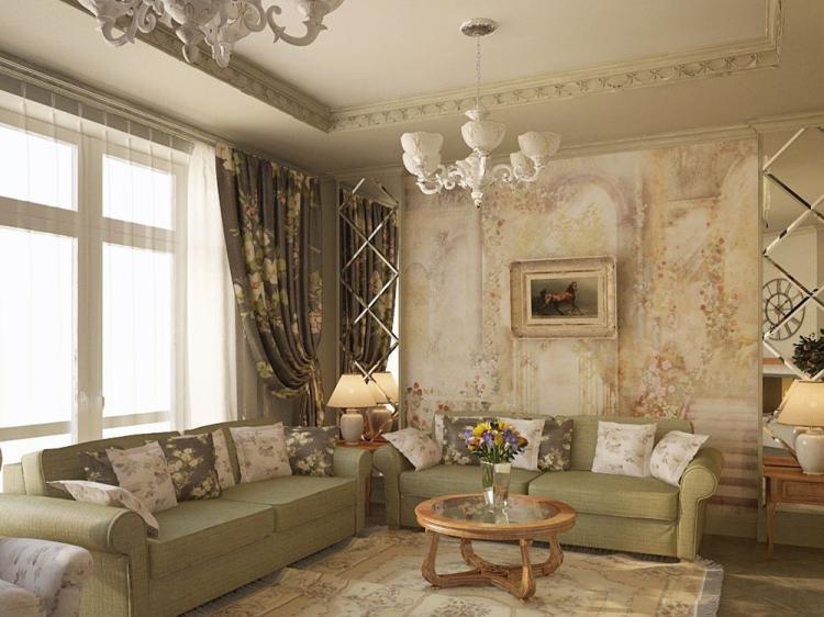 Прованс в интерьере гостиной