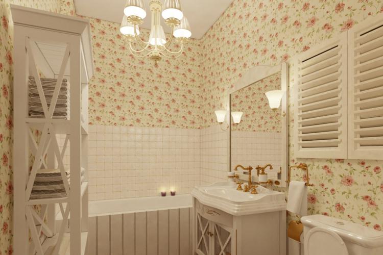 Прованс в интерьере ванной комнаты