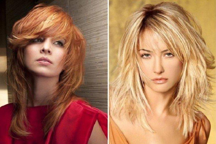 Разноуровневый каскад на средние волосы