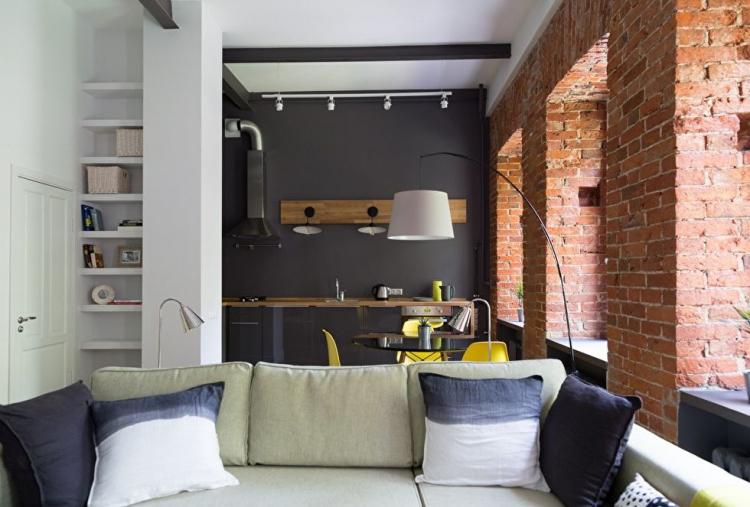 Студия с мезонином на Смоленском бульваре - дизайн интерьера