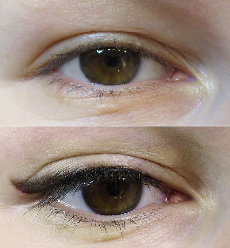 Татуаж глаз - фото до и после