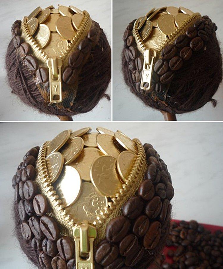 Топиарий из кофейных зерен своими руками - фото и идеи