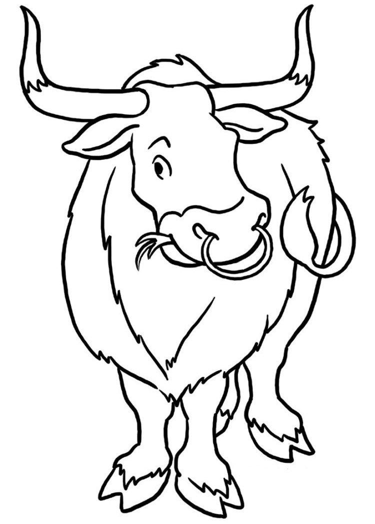 Трафареты Быка на окна к Новому году 2021 - фото