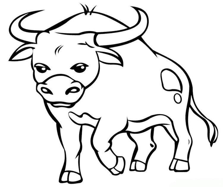 Трафареты Быка на окна к Новому году 2021 - фото