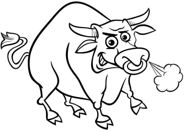 Трафареты Быка на окна к Новому году 2021 - фото