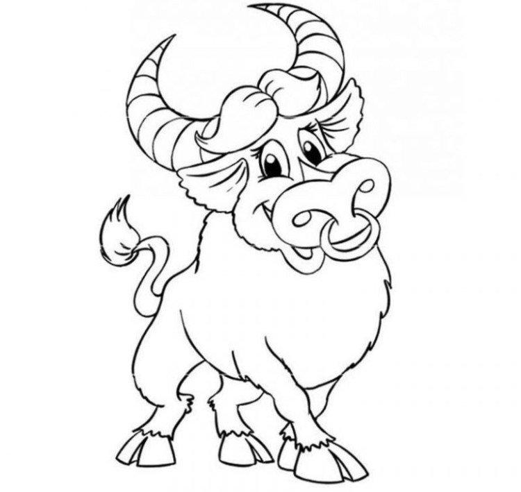 Трафареты Быка на окна к Новому году 2021 - фото