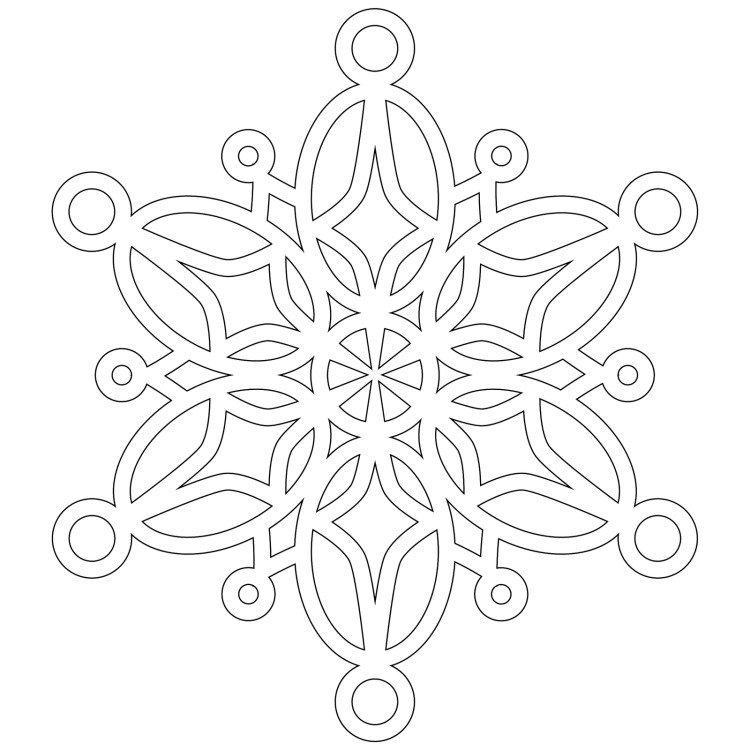 Трафареты снежинок на Новый год 2021 на окна