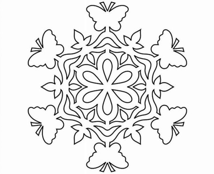 Трафареты снежинок на Новый год 2021 на стены