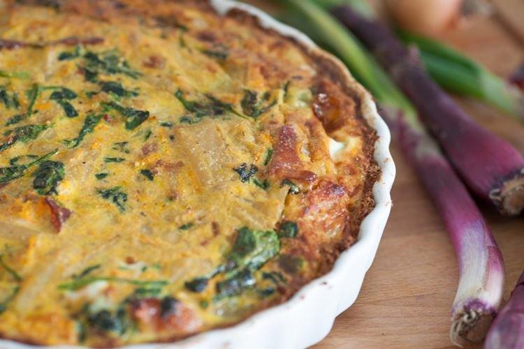 Творожная запеканка с картофелем и шпинатом в духовке - рецепты