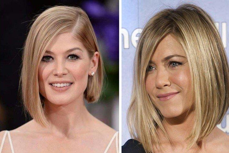 Удлиненное каре без челки с косым пробором