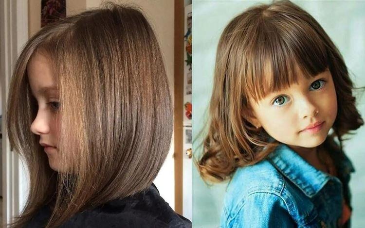 Удлиненное каре с челкой для девочек