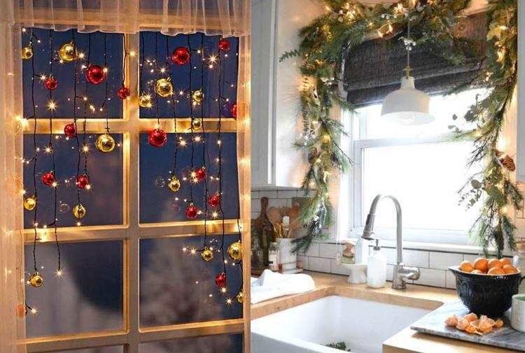 Украшение карниза - Украшения на окна к Новому году