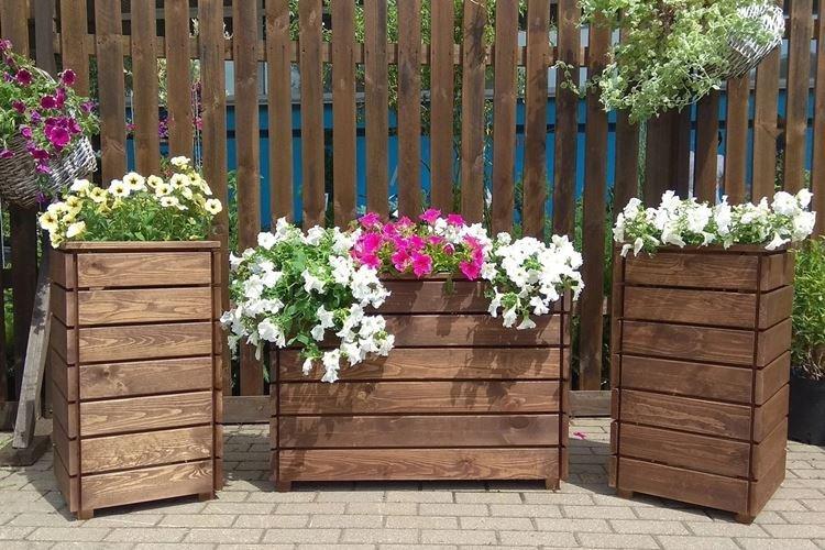 Уличные вазоны из фанеры и досок - Как сделать вазоны для цветов своими руками