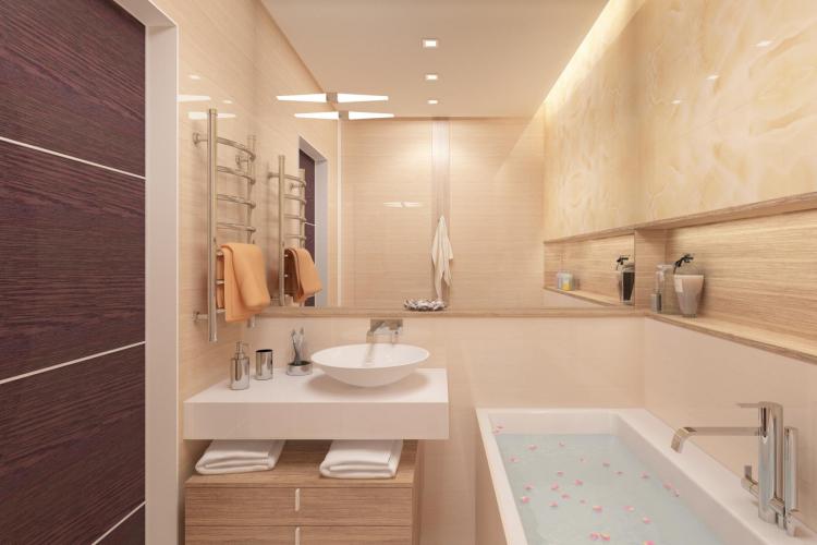 Дизайн интерьера ванной комнаты в хрущевке - фото