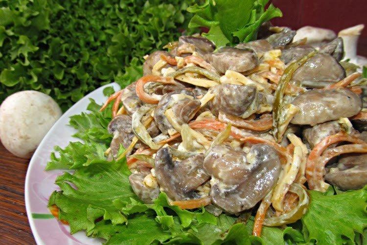 Грибной салат с сыром - Вкусные и дешевые рецепты блюд