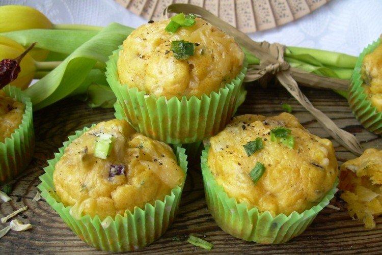 Сырные кексы с зеленым луком - Вкусные и дешевые рецепты блюд