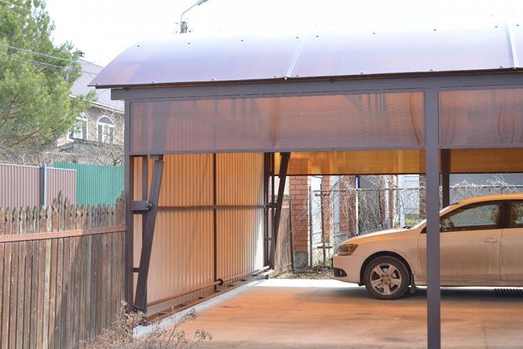 Подъемно-поворотные ворота из профнастила своими руками - фото и идеи