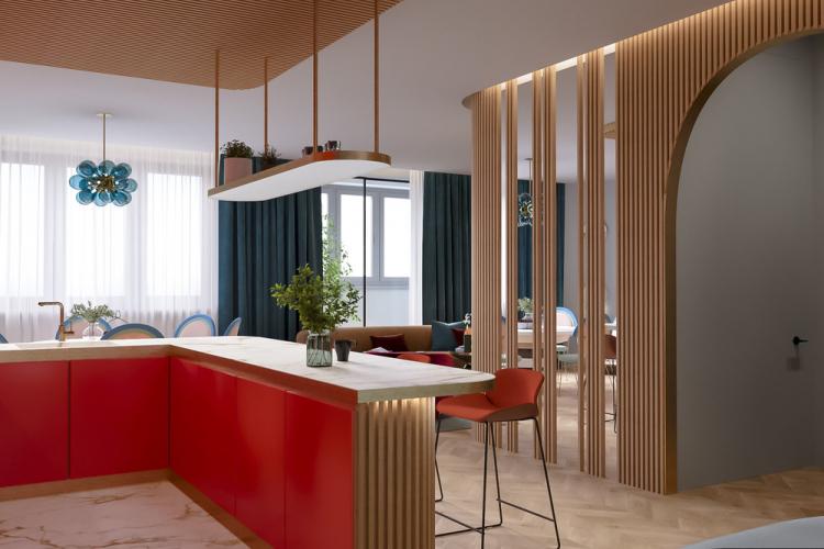 Яркая квартира для молодой семьи - дизайн интерьера