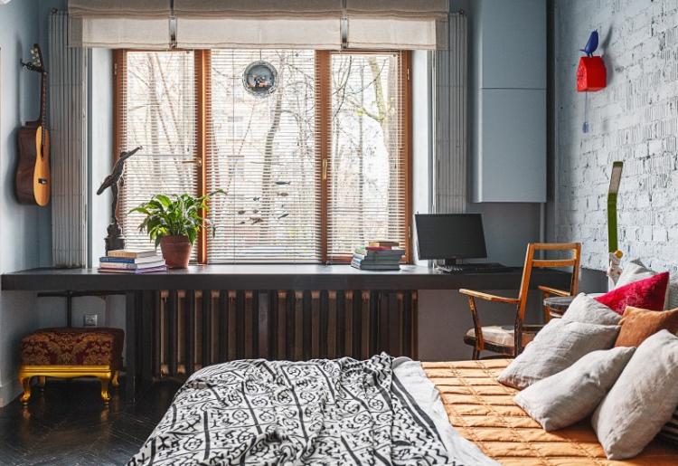 Яркий интерьер квартиры-студии, 28 кв.м.