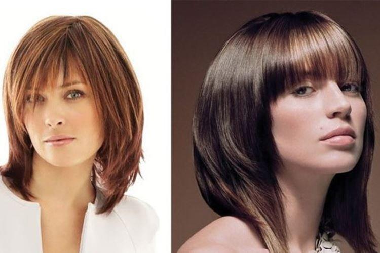 Авторские стрижки с челкой - Модные женские стрижки 2020 на средние волосы