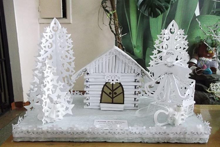 Бумажный двор - Зимние поделки в детский садик своими руками