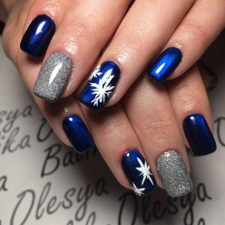 Цветной зимний маникюр 2020-2021