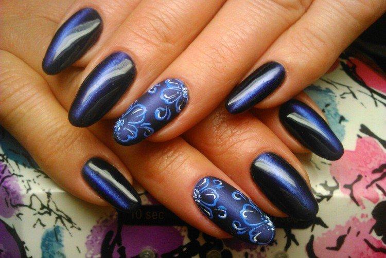 Зимний маникюр кошачий глаз 2020-2021