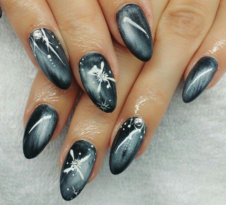 Зимний маникюр кошачий глаз 2020-2021