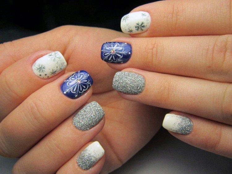 Песочный зимний маникюр 2020-2021