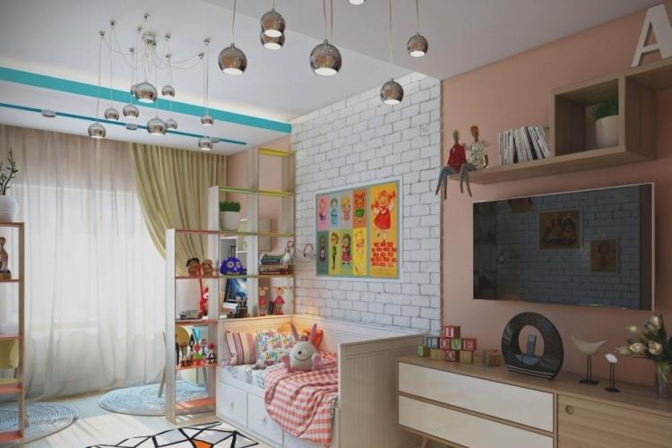Визуальное зонирование комнаты для родителей и ребенка