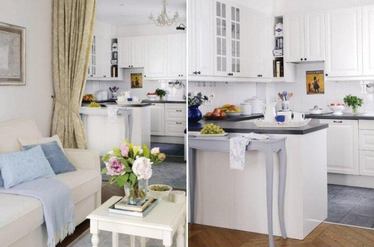 Шторы и занавески - Способы зонирования кухни и гостиной