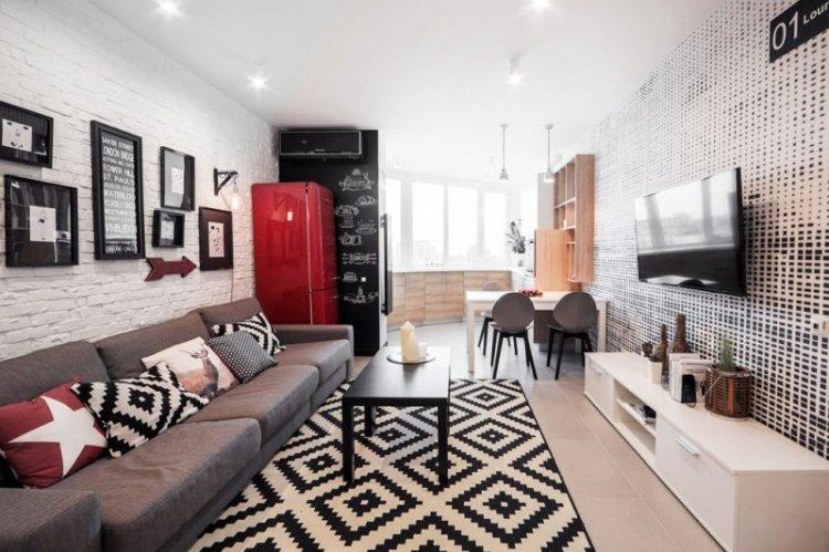 Зонирование кухни и гостиной - дизайн интерьера фото