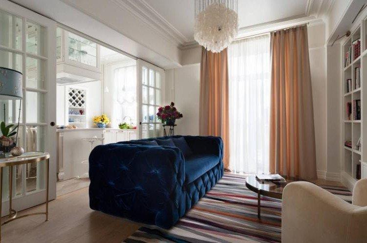 Зонирование кухни и гостиной - дизайн интерьера фото