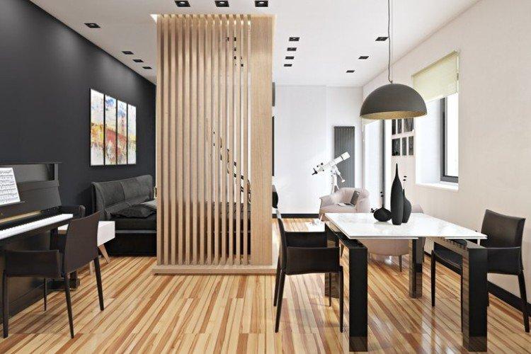 Зонирование кухни и гостиной - дизайн интерьера фото