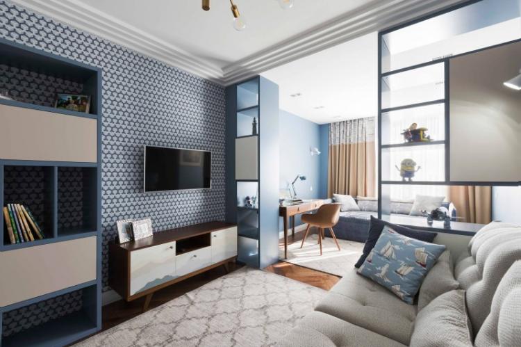 Детская комната и гостиная - Зонирование однокомнатной квартиры